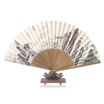 [박씨상방] (국내제작)고급모시 접부채(금강산)+부채집증정