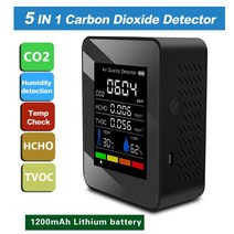 라돈 측정기 방사능 공기질 6In 1 PM2.5 PM10 HCHO TVOC CO 다기능 대기 질 모니터 휴대용 이산화탄소 검, 04 5 in 1 Black