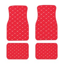 카 차량 매트 범용 가죽 자동차 바닥 매트 현대 산타크루즈 장소 악센트 코나 발 패드 인테리어 액세서리, 01 Red