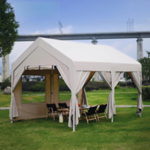 행사 간이 천막 조립식 바람막이 주차 차광막 운동회, 03. 앞치마 없는 베이지 3X4