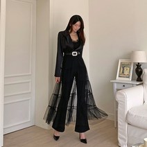 빈스홀릭 여성용 오케스트라 새틴 쉬폰 레이스 자켓 (벨트 set)