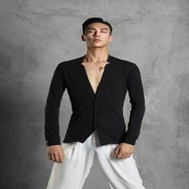 스포츠 댄스복 ZYM남성용 긴팔 라틴 댄스 상의 남성용 댄스웨어 슬림핏 ZYMdancestyle 테이크 더 모먼트 셔츠 20603