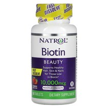(아이허브) NATROL 비오틴 딸기맛 10000mcg 60정 바이오틴 빠른직구