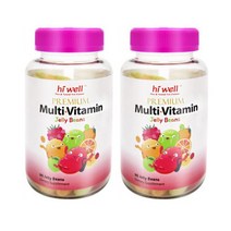 Hi Well 하이웰 멀티 비타민 젤리빈 90정 2팩 Premium Multi Vitamin Jelly Beans, 2개