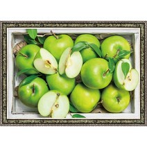 퍼즐갤러리 싱그러운 풋사과 500피스 직소퍼즐액자 PG623, 퍼즐+앤틱카키액자