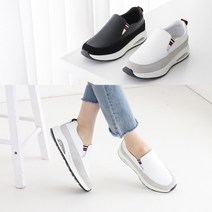 런슈즈 빅사이즈 천연소가죽 여성 키높이 에어 슬립온 스니커즈 230 - 260