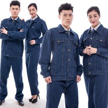 제전복 피스 복 방염복 용접 청 데님 근무복 세트 안전 작업복, 175