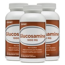 GNC 미국 지앤씨 3병 Glucosamine 1000 MG 90 Vegetarian Caplets 글루코사민 1000MG 90정, 90개