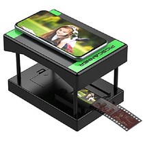 Rybozen 모바일 필름과 슬라이드 스캐너 스마트폰 카메라를 사용하여 오래된 35mm 필름과 슬라이드로 스캔하고 즐길 수 있습니다. 재미있는 장난감과 선물 LED 백라이트 견고한 플라스틱 접이식 스캐너