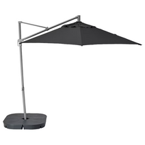 이케아 HISSO 히쇠 파라솔+받침 앤트러싸이트 스바르퇴 다크그레이 300cm 594.957.68