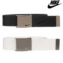 나이키 (Nike) 정품 남성용 Embroidered 스우시 싱글 웹 골프 벨트, 2화이트