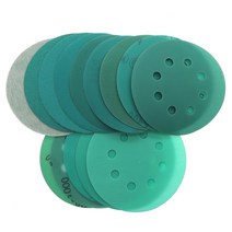 10pcs 5 인치 125mm 8 구멍 60 2000 그릿 후크 및 루프 필름 녹색 사포 샌딩 디스크 연마 도구, 1200