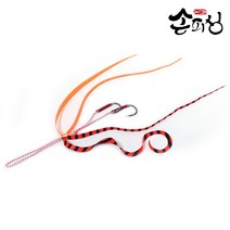 손피싱 N 타입 타이라바 스커트 채비 참돔 타이라바 선상 바다낚시, 레드지브라&오렌지, 1개