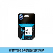 MDO8867 HP ENVY 5640 e-복합기 정품잉크 C2P04AA (HP62BlackInk/HPENVY5640/7940/OJ5740eAiO), 1개, 기본값, 기본값