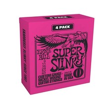 Ernie Ball 슈퍼 슬링키 니켈 와운드 일렉트릭 기타 스트링 아마존 독점 4팩 - 9-42 게이지, Super (9-42)