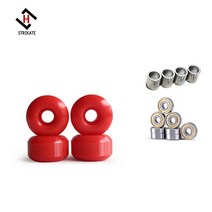 스케이트 보드 슬라이드보드 롱보드 휠 52mm 92A 로드 프로 액션 모션 4 개 ABEC 11 실버 씰 베어링 스페이서 8 포함, [03] WHITE