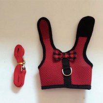 소동물 용품 토끼 햄스터 조끼 Bowknot 가죽 끈 여러 가지 빛깔의 편리한 가슴 뒤로 안전 애완 동물 의류, [02] M, [02] red