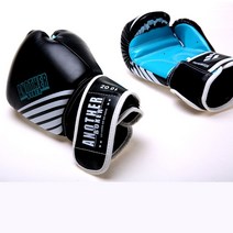 권투 장갑 6 12 14oz PU 가죽 무에권투 글러브 남녀 공용 자유 경기 MMA 킥 복싱 훈련, 17 Lake Blue Stripe_03 8oz
