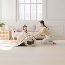 아가드 사뿐 아기 롤매트 PVC 1.4mx1m x 1.5cm 층간소음 놀이방매트, 코튼아이보리