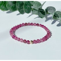 건강과사랑 4A 보석급 4mm 핑크 토르말린 탄생석 천연석 원석팔찌