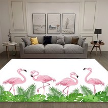 미드센츄리 러그 벨기에 수입 카페트 열대 우림 식물 플라밍고 시리즈 패턴 카펫 거실 방