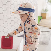 아동 유아 남아 아기 수영 물놀이 자외선 차단 공룡 모자 쥬라기 플랩캡