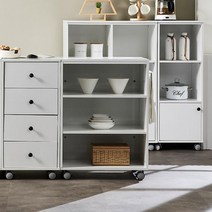 요즘유행하는 이동식 아일랜드 보조수납장 감성주방, 화이트