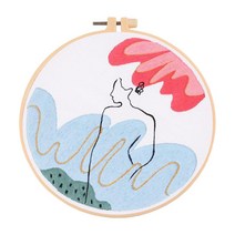 그림 예술 벽 장식을 위한 자수 스타터 키트 십자수 바느질, 20cm, 면, 파랑 빨강