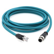 HangTon 산업용 카메라 이더넷 M12 8P A-코드 RJ45 케이블 Cognex in-Sight 5000 7000 DMR 200 500 ism1400 PLC 10m 587, 1 meter