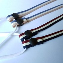 생활민서 핸드메이드 개별 포장 프리미엄라인 HANDMADE MASKSTRAP 고급 수제 개별포장 단체 주문제작 똑딱이 단추 줄무늬 스트라이프 삼선 마스크스트랩 줄 걸이 목걸이