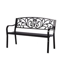 피카소가구 필링벤치 야외 철제 벤치의자 디자인 인테리어 정원 카페 테라스 야외벤치 펜션, 필링벤치-블랙