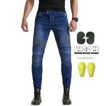 오토바이 바지 모토 프로텍션 청바지 Rodilleras 남자 Motocross 사계절 통기성, JES-1- Blue|XL|CHINA