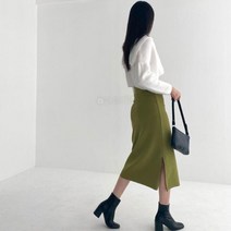 여자 옆트임 H라인 가을치마 슬렌더룩 롱스커트