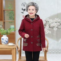 유에스 대 대 할머니 옷 엄마옷중년 및 노인 봄과 가을 옷 할머니 어머니 중장 코트 노인 옷 너무