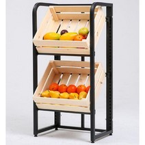 슈퍼마켓 채소 마트 진열대 야채, 3단 브라운 50x35x132CM 블랙