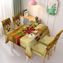 Christmas Tablecloth Xmas Dining Chair Cover Elastic Waterproof Bells Dinning Table Cloth for Home P, 2Pcs Chair Cover, Christmas A3