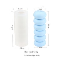 사랑스러운 재사용 가능한 양초 실리콘 고무 금형 새로운 마시맬로 로프 청소하기 쉬운 비 스틱 Eco-Friend, 01 6 layers