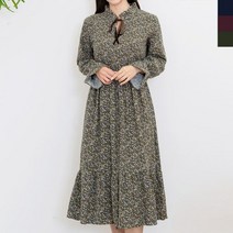 플라워 롱 러블리한 가을 겨울 원피스 밑단 프릴 _ 79421300EA