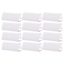 12개 캠핑 피크닉 파티 플라스틱 테이블 천 커버 스커트 클립 홀더 클램프, 하얀색