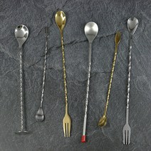 스텐 골드 바스푼 모음 칵테일 머들러 티스푼, 선택5-골드바스푼25cm