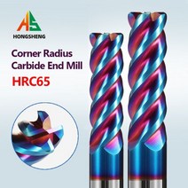 목공엔드밀 라우터 비트 밀링 솔리드 카바이드 코너 반경 엔드 밀 HRC65 4 플루트 나노 블루 코팅 CNC 공구 엔드밀 R0.5 R0.2 R1 R2 ~ 8 표면 가공, 4R0.5X10XD4X50L, 08 4R0.5X10XD4X50L