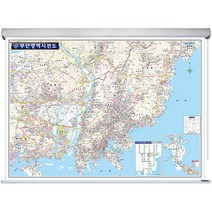 부산 지도 (롤스크린 대형 210x150) + 종이지도(택1) 세트, 코팅, 한국도로망도(종이)