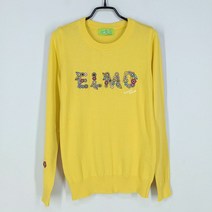 빈티지다온 세서미스트리트 여 꽃자수 긴팔니트탑 옐로