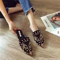 라오농 큐빅슬리퍼 여여름백 하프슬립온 레오파드샌들 +d24d04LL