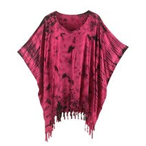 Beautybatik 여성용 보헤미안 히피 타이 다이 플러스 사이즈 빅사이즈 튜닉 블라우스 셔츠 카프탄 탑 튜닉 푸크시아14107 가성비 추천 미국직구