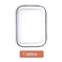 Korean style Lunch Box Glass Microwave Bento Box Food Storage Box school food containers with compar, 1 lattice_1000ml