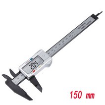 전자 측정 캘리퍼스 디지털 자 150mm 버니어 플라스틱 경사 스크린 버니어 게이지 마이크로 미터 도구 눈금자, 150mm 실버