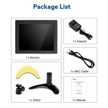 태블릿 모니터 Eyoyo 10 인치 IPS HDMI 1024x768 CCTV 보안 모니터 소형 TV 컴퓨터 디스플레이 PC LCD 화면, [01] EM10O, [03] 미국 플매트 카펫 러그
