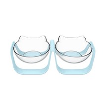 청결한 고양이 모양 냥이 2구 식기 고양이밥 습식기