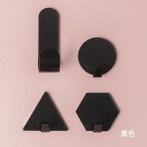 용접 금속 주물용 후크 부착 스테인레스 스틸 수건 걸이 4 개 가족 가운 걸이 후크 모자 가방 가족 가운 모자 가방 키 접착 벽 걸이, styleA-4pcs-black